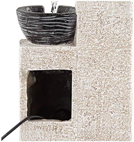 John Timberland Four Cup 11 Inch High Gray Faux Stone Water Fountain with LED Light