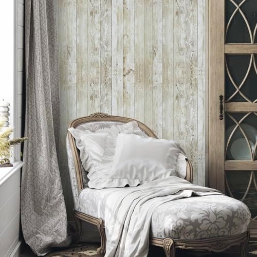 Abyssaly Contact Paper Vintage Wood Shiplap Wallpaper Peel and Stick Decorative Furniture 1771 X 393