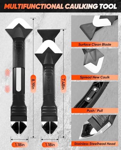 Saker 3 in 1 Caulking Tool with Scraper and Smoother