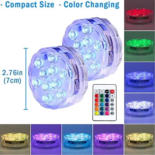 AquaMiracle 2-Pack Submersible LED Lights for Hot Tubs and Pools