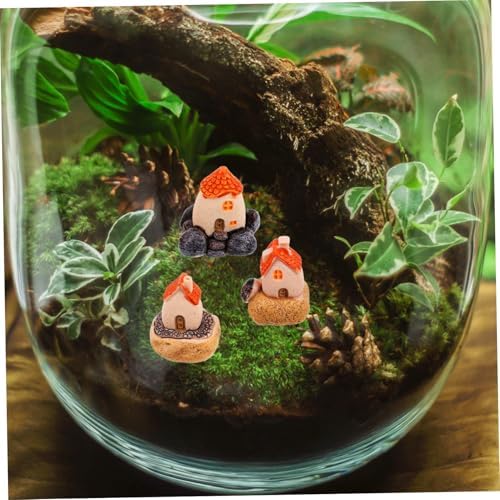 Unique Micro Village Houses 3 Pack Resin Statues for Fairy Garden Decor