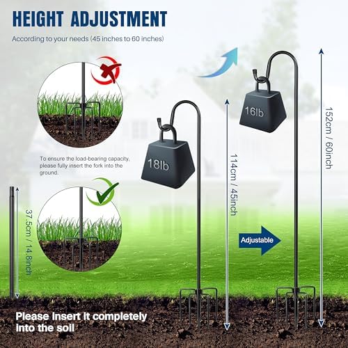 Ottsuls Heavy Duty Shepherds Hooks 60 Outdoor