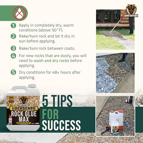 Petra Max Rock Glue 32 Oz - Ground Coverage and Pet Safe Mulch Glue for Rocks