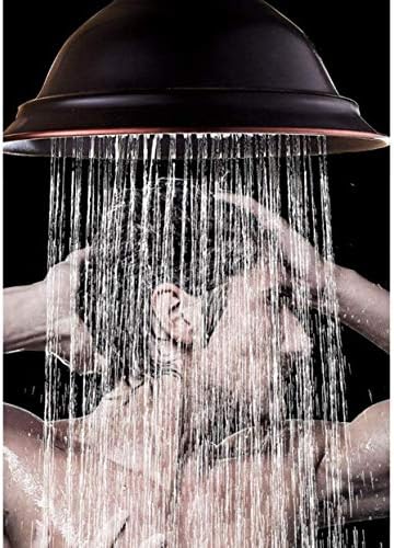 Black Brass Shower Mixer Set with Rain Shower Head
