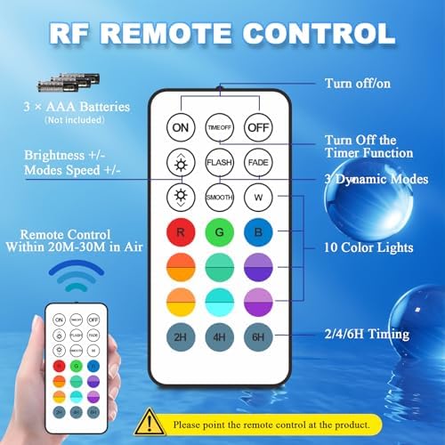 Creatrek Pool Lights with Remote 4 Pack