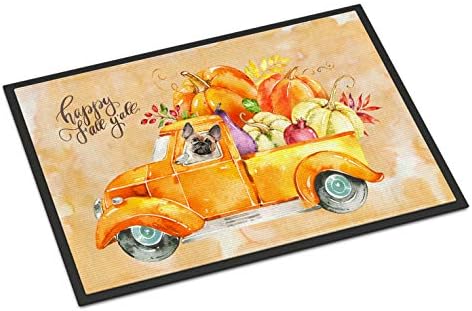 Carolines Treasures Fall Harvest Fawn French Bulldog Doormat 18x27