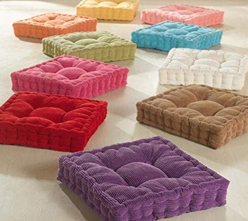 ChezMax Floor Pillow Cushion 16x16 Inch Thick Velvet Seat Pad for Yoga Meditation Indoor Outdoor Use