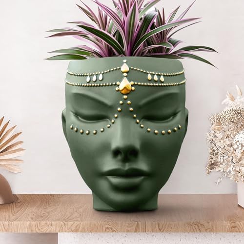 Bossa Linda Head Planter - 7 Inch Green Serena Design