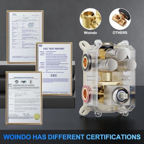 Woindo Shower Faucet Set with 2 Rain Heads and Handheld Diverter