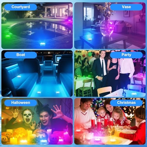 Creatrek Pool Lights with Remote 4 Pack