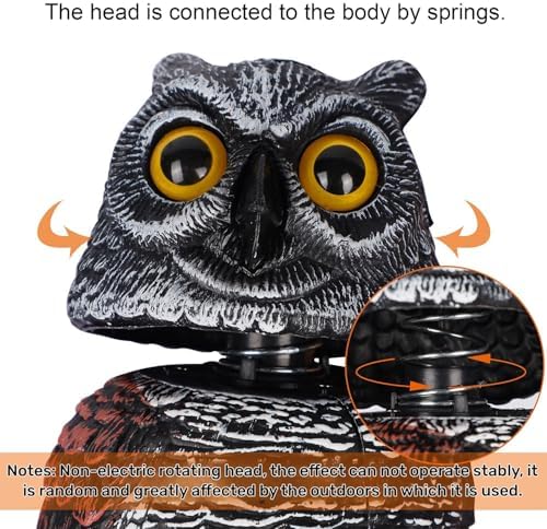 Hausse 3 Pack Horned Owl Bird Scarecrow Set