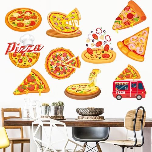 10Pcs Pizza Party Cutouts for Birthday Decorations