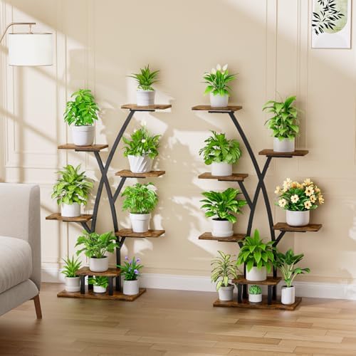 Plant Stand With Grow Lights - 7 Tiered Corner Shelf for Indoor Plants