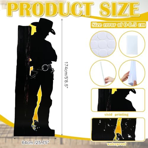 Jetec 57 Ft Western Cowboy Party Decor Stand Up Cutout