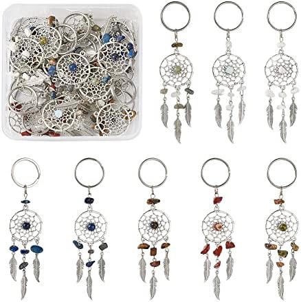 Pandahall 16Pcs Dream Catcher Crystal Charms Wall Hanging Decor