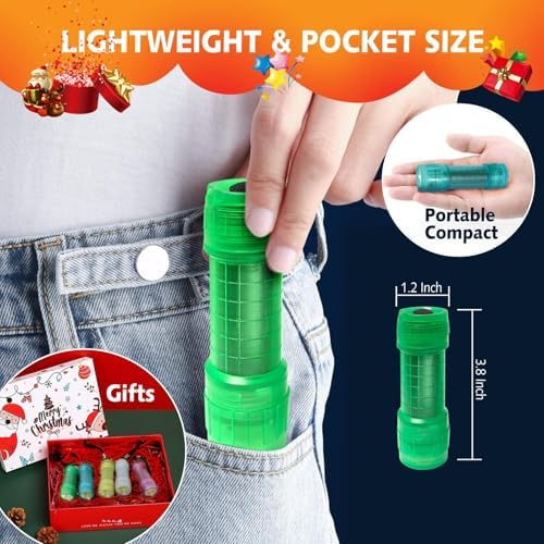 KunHe 30 Pack Glow in Dark Mini Flashlights With Batteries