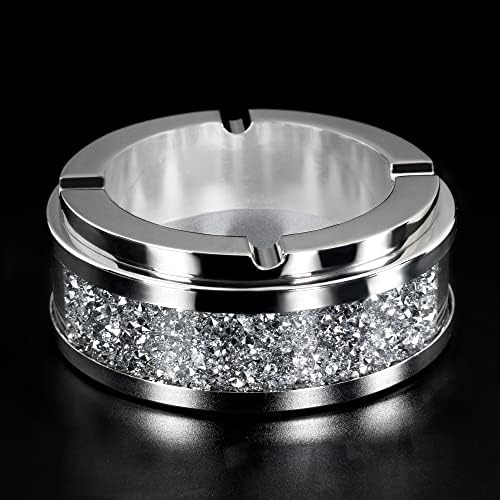 Silver Crushed Diamond Decorative Ashtray 4 x 4 x 157