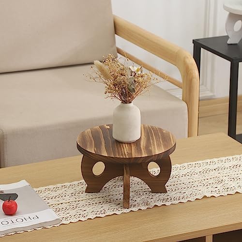 Round Wooden Plant Stand for Indoor Decor