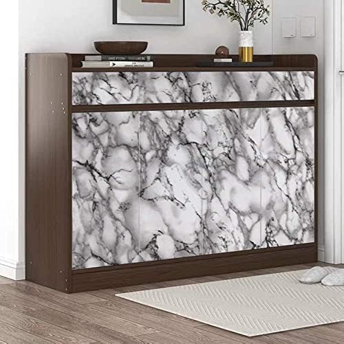 Yancorp 16x394 Inch White Black Contact Paper Countertop Backsplash Vinyl Wallpaper