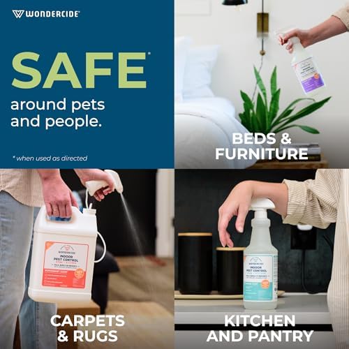 Wondercide Indoor Pest Control Spray with Natural Essential Oils - Pet and Family Safe 32 oz