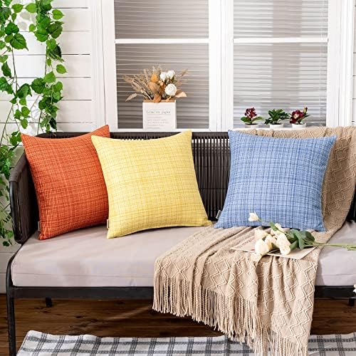 MIULEE Outdoor Waterproof Pillow Covers 24x24 Inch Pack of 2 Orange