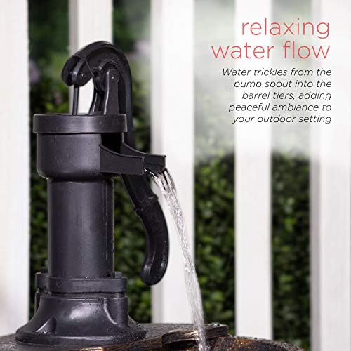Alpine Corporation 2-Tiered Outdoor Water Fountain with Pump - Bronze Finish