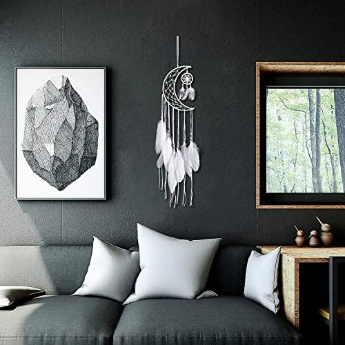 Dremisland Dream Catcher White Feather Wall Hanging