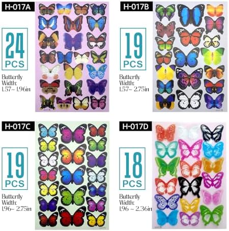 80pcs Butterfly Wall Decor Set - Waterproof Reusable Foldable Murals