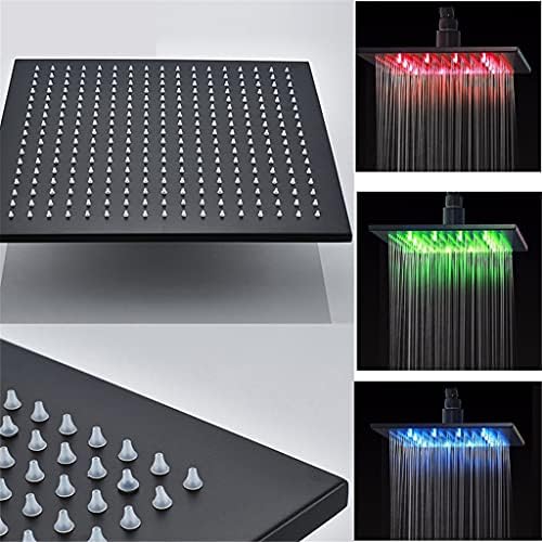Matte Black LED Shower Faucet Set with 6 Jets