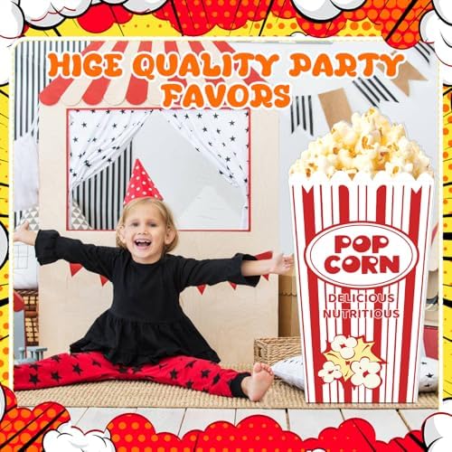 Yuminefeety 4 Feet Red White Striped Popcorn Box Cardboard Cutout Standup Decor