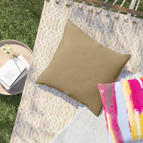 TRP Reversible Square Throw Pillow 18x18 Heather Beige
