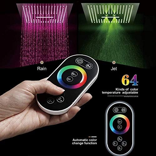 Black Concealed Shower Wall-Mounted Set with LED Control