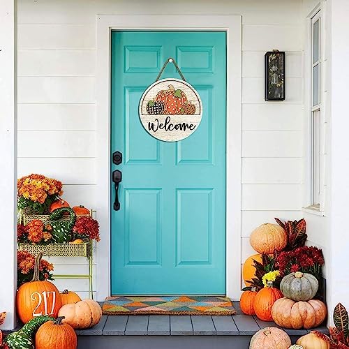 KORVITA Fall Welcome Door Sign 12x12 Inches