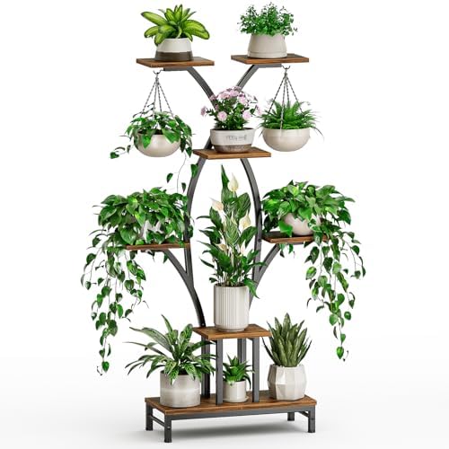 VOZZYOTO 7-Tier Plant Stand with Grow Lights