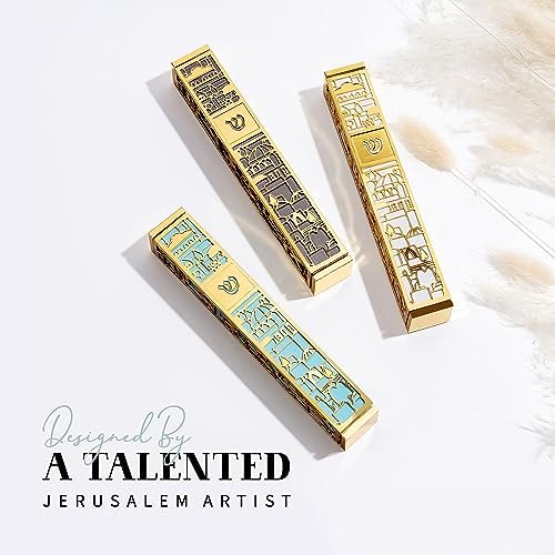 SURI Contemporary Mezuzah Door Accent Gold Gray