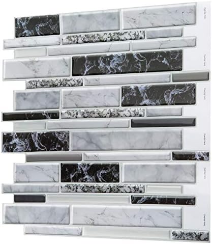 Subway Tile Peel and Stick Faux Marble Backsplash 10pc Pack