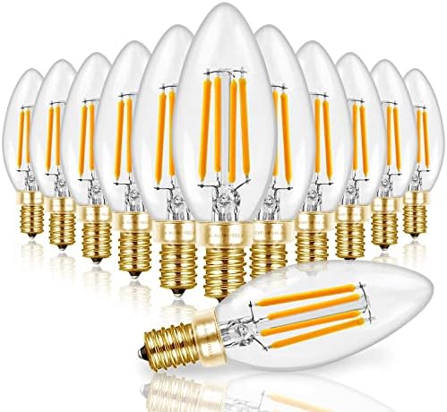 Hizashi 90CRI Candelabra LED Light Bulbs 12 Pack