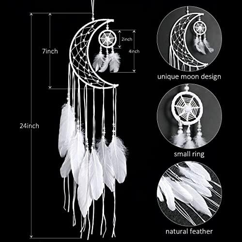 Dremisland Dream Catcher White Feather Wall Hanging