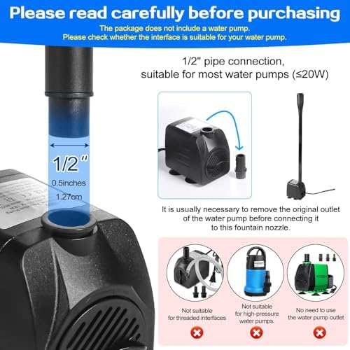 Hottche Plastic Fountain Nozzle 12 Inch Set