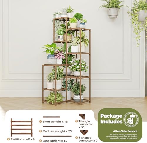 Bamworld Tall Plant Stand with 8 Shelves