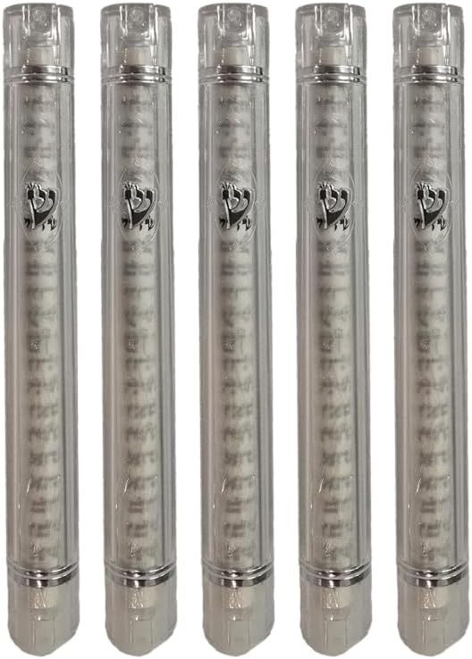 SUPER STAM Plastic Mezuzah Case with Cork Waterproof 5 Pcs Pack