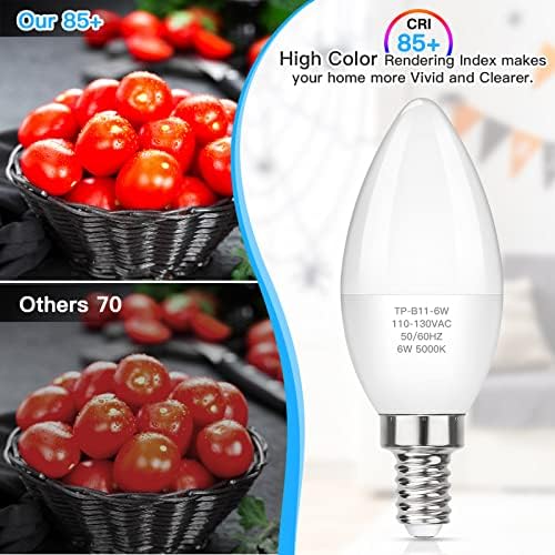 MAXvolador E12 LED Candelabra Bulbs 60W Equivalent Daylight White 5000K