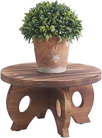 Round Wooden Plant Stand for Indoor Decor
