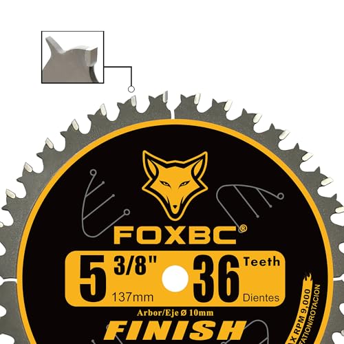 FOXBC 5-38 Inch Carbide Circular Saw Blade 36 Tooth 10mm Arbor 3 Pack