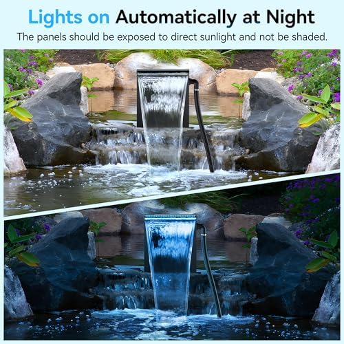 POPOSOAP Pond Waterfall Spillway Kit with LED Lights