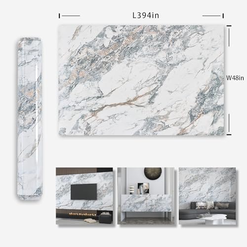 Adrmpest 394x48 Inch Marble Contact Paper for Countertops and Walls