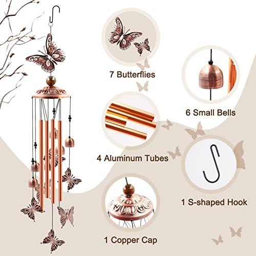 Ukulork Butterfly Wind Chimes Outdoor Decor