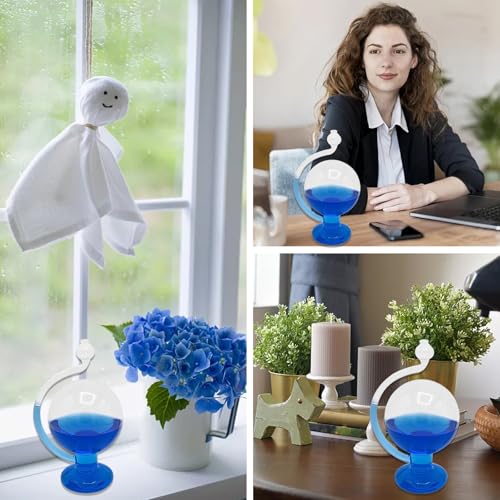 Enforose Storm Glass Weather Predictor 59 Inch Blue Globe