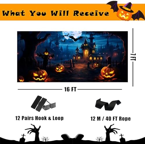 Spooky Halloween Garage Door Banner 7x16 Ft