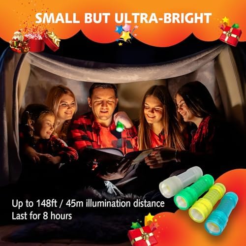 KunHe 30 Pack Glow in Dark Mini Flashlights With Batteries